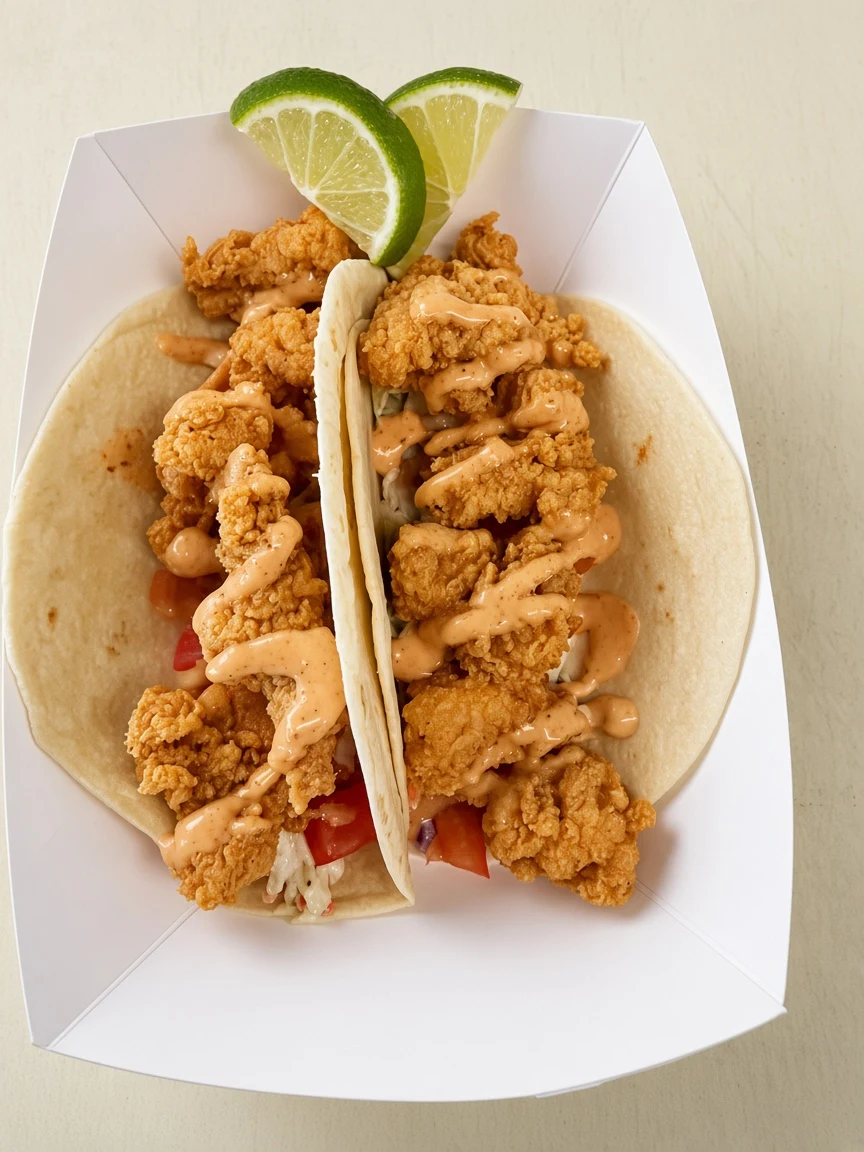 A seafood dish with lime